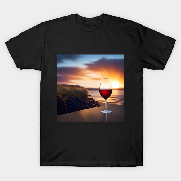 Glass of Wine T-Shirt by SmartPufferFish